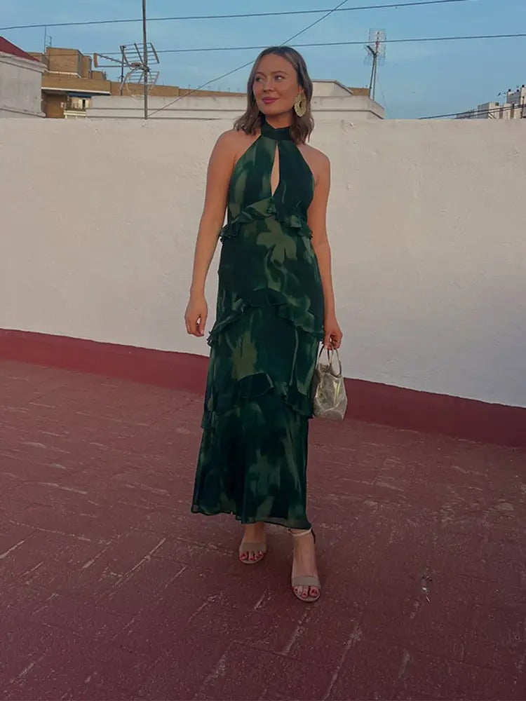 Cleofe Adriana Maxi Dress Asymmetric With Print Striped – Sienna Noosa