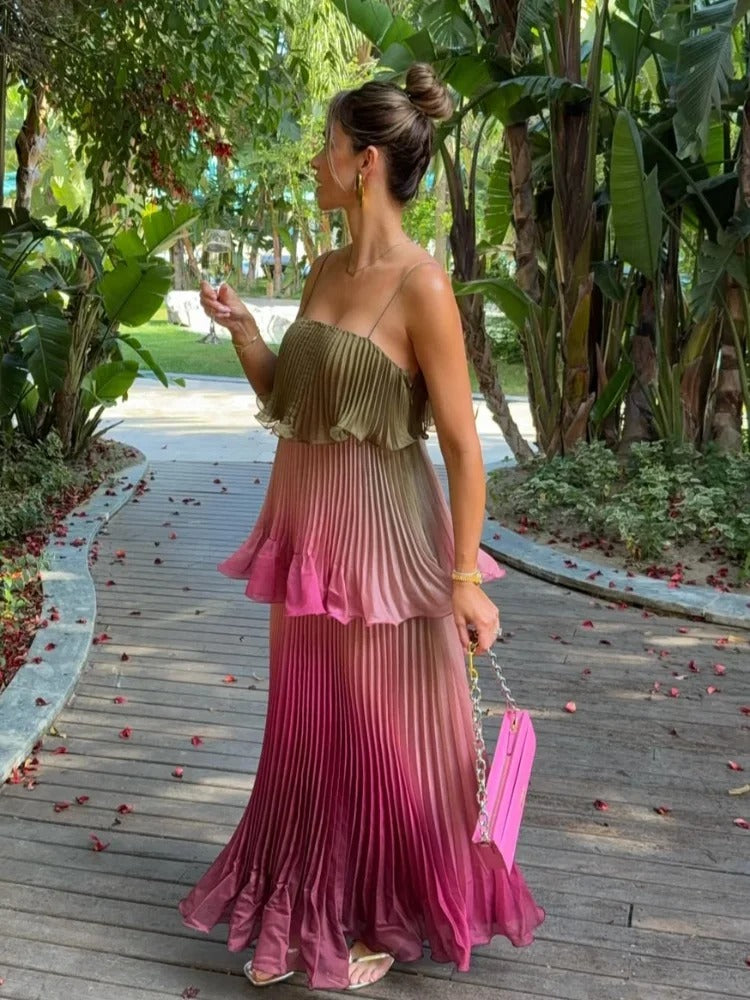 Liora Solenne Maxi Dress Satin With Flor Halter – Sienna Noosa