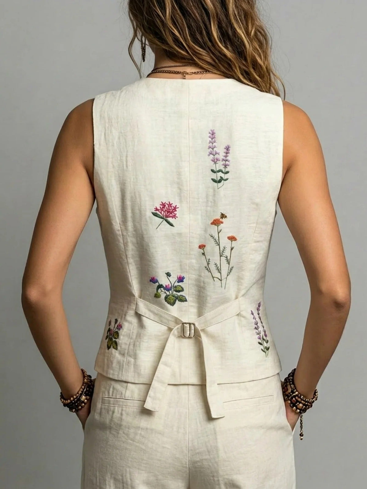 Jimena Waistcoat Floral With Solapas – Sienna Noosa