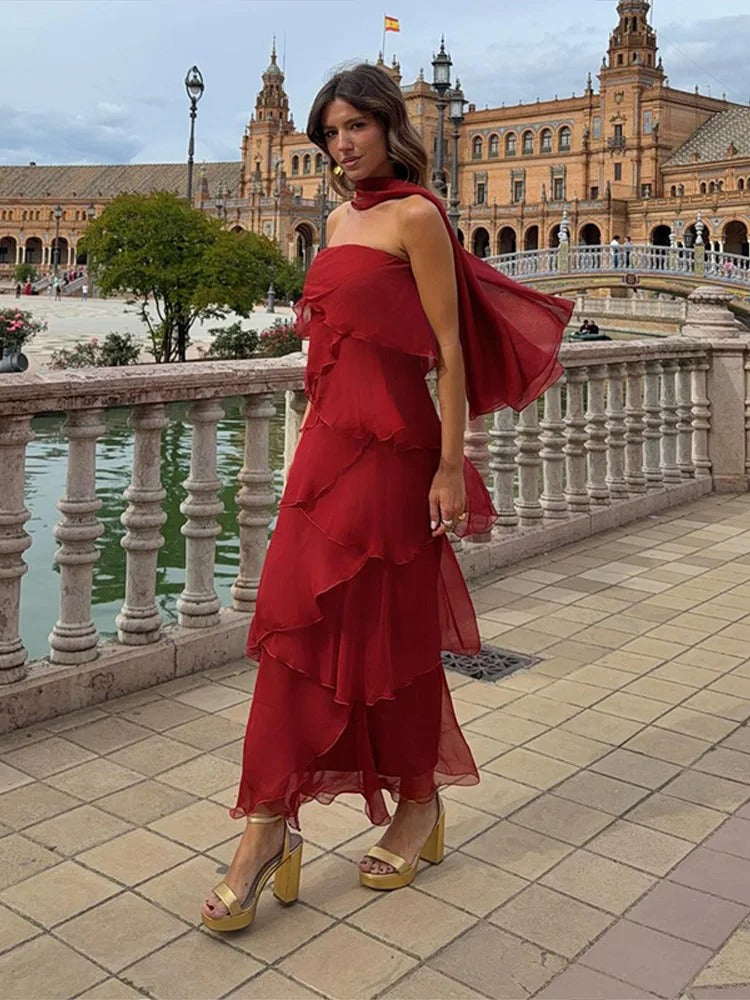 Amira Zahara Maxi Dress Satin Ombre With Aberturas – Sienna Noosa
