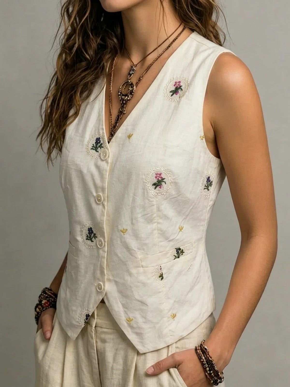 Anna Chaleco Bordado Ajustable – Sienna Noosa