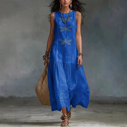 Barbara Daniela Midi Dress Bohemian With Print Libelulas – Sienna Noosa