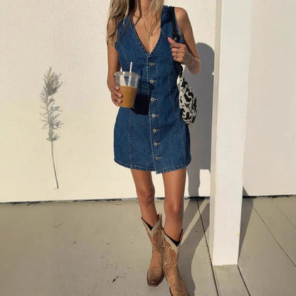 Marina Dress Denim With Sleeves Sheer – Sienna Noosa