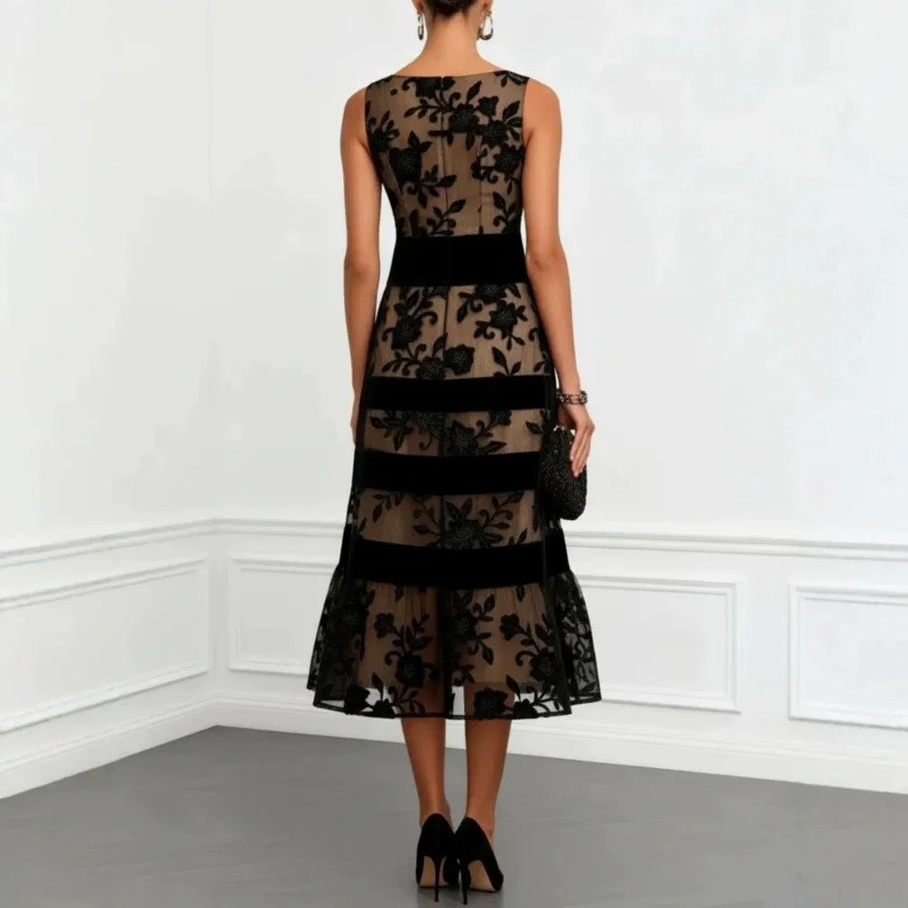 Odette Midi Dress Tulle Embroidered Floral – Sienna Noosa