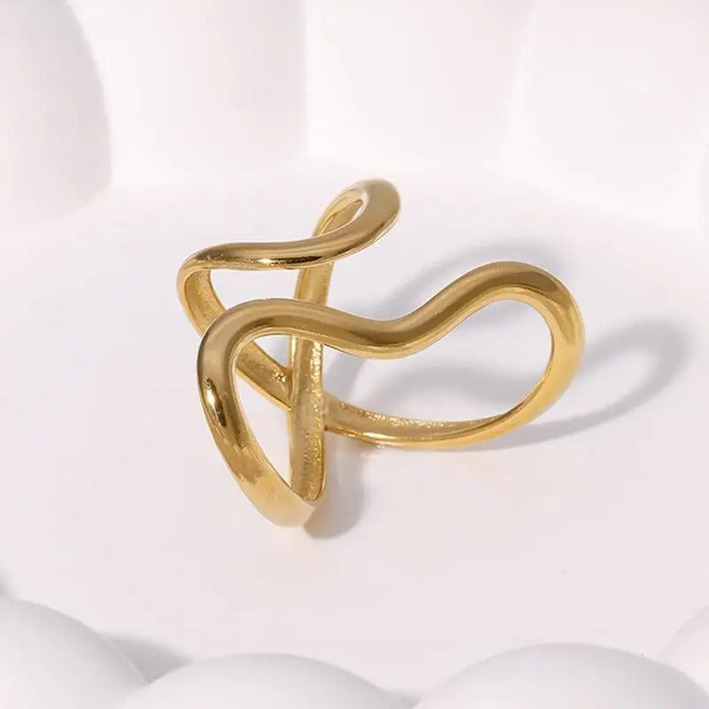 Lucia Anillo Gold Acero Inoxidable With Bano Pvd Oro 18k – Sienna Noosa