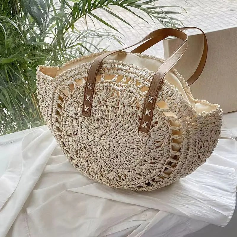Ainhoa Catalina Bag Tote Rafia Tejida Gran Capacidad – Sienna Noosa