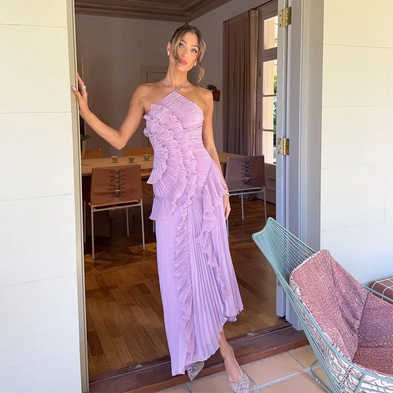 Celeste Vittoria Maxi Dress Satin Asymmetric – Sienna Noosa