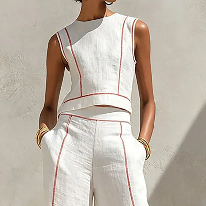 Inés Aitana Set Two-Piece With Trousers Flowing Asymmetric – Sienna Noosa