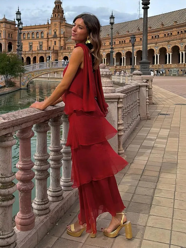 Amira Zahara Maxi Dress Satin Ombre With Aberturas – Sienna Noosa