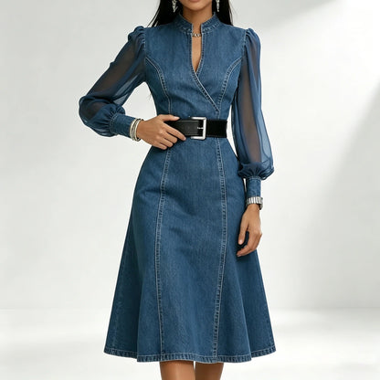 Elena Dress Denim Long With Split – Sienna Noosa
