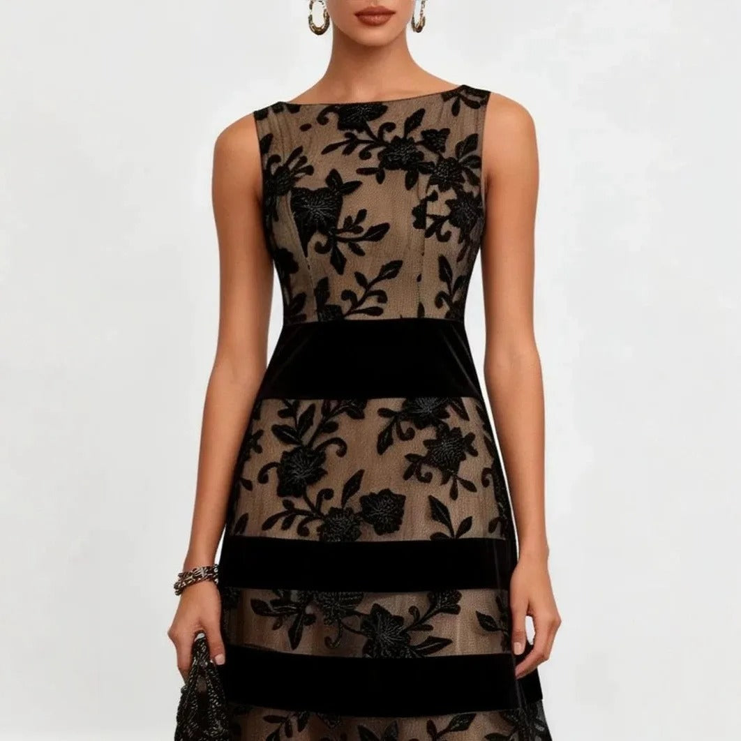 Odette Midi Dress Tulle Embroidered Floral – Sienna Noosa