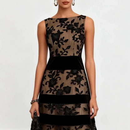 Odette Midi Dress Tulle Embroidered Floral – Sienna Noosa