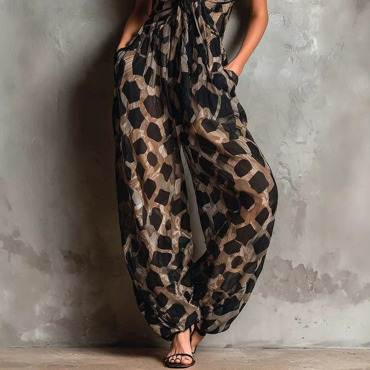 Gabriela Mono Animal Print de Pierna Ancha – Sienna Noosa