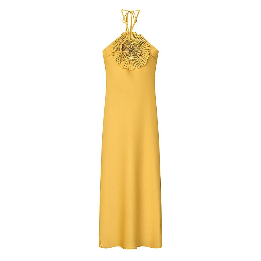 Solenne Aurelia Maxi Dress Floral With Neck Halter – Sienna Noosa