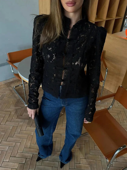 Violeta Jacket Lace Openwork With Transparencias – Sienna Noosa