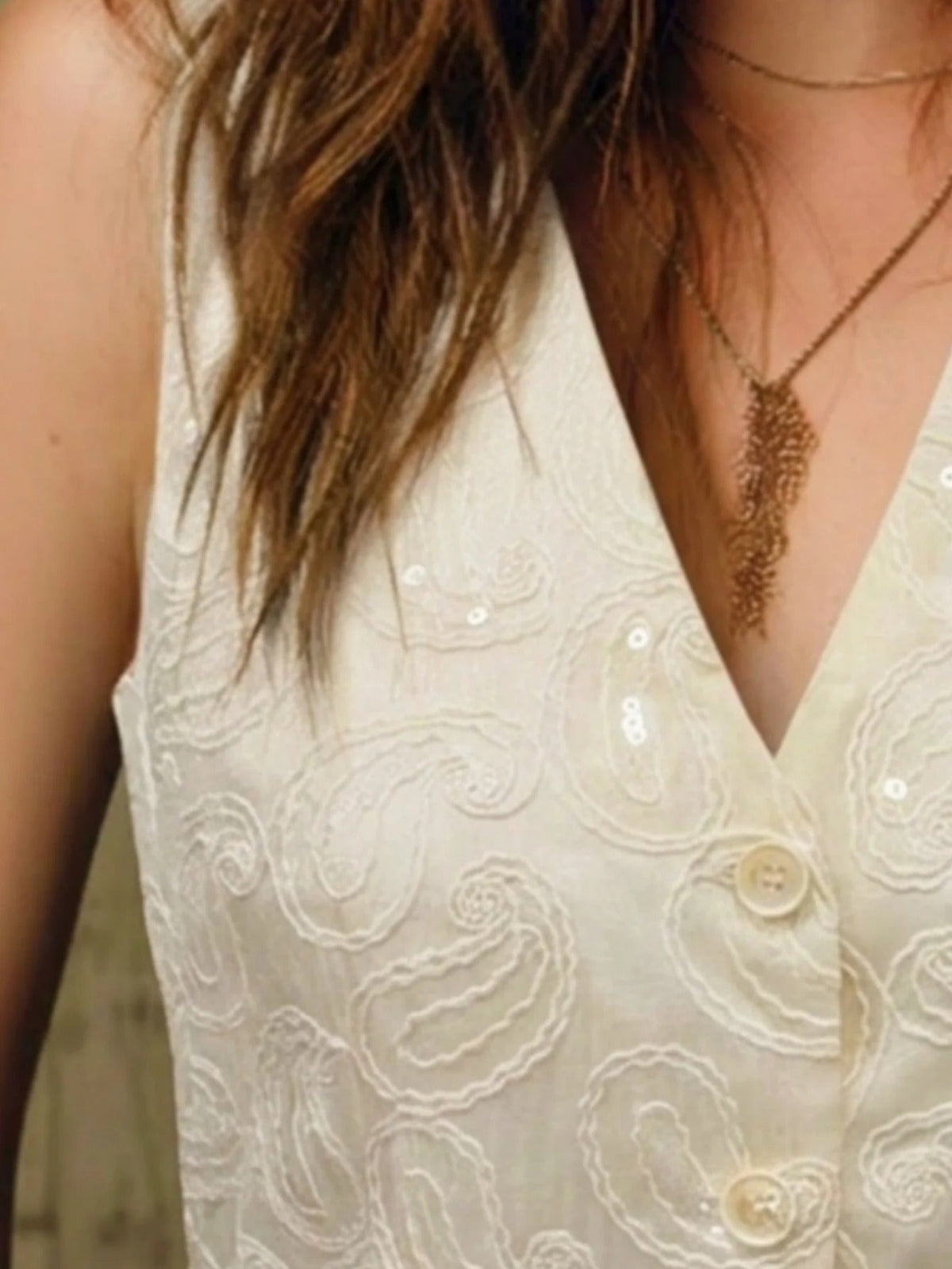 Adriana Waistcoat Linen With Lazo Ajustable – Sienna Noosa