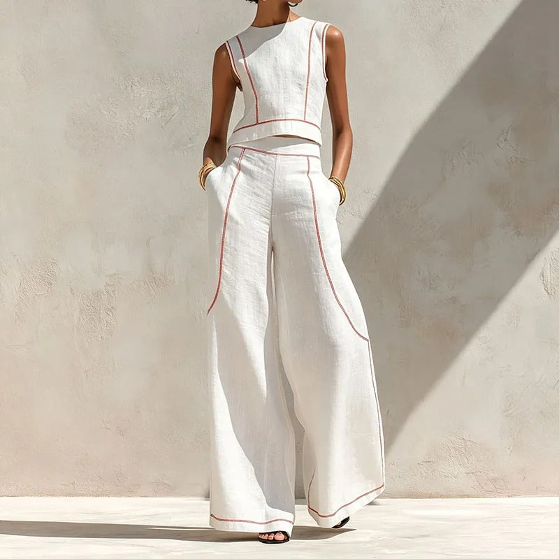 Inés Aitana Set Two-Piece With Trousers Flowing Asymmetric – Sienna Noosa
