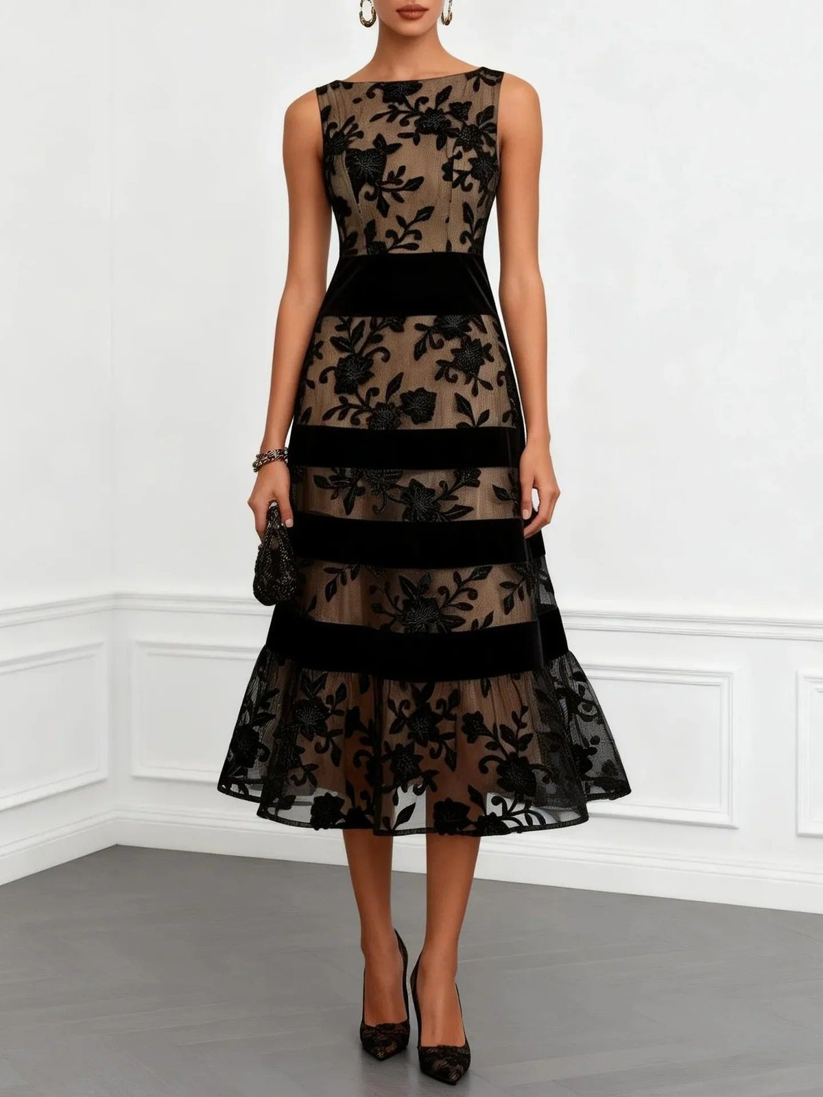 Odette Midi Dress Tulle Embroidered Floral – Sienna Noosa