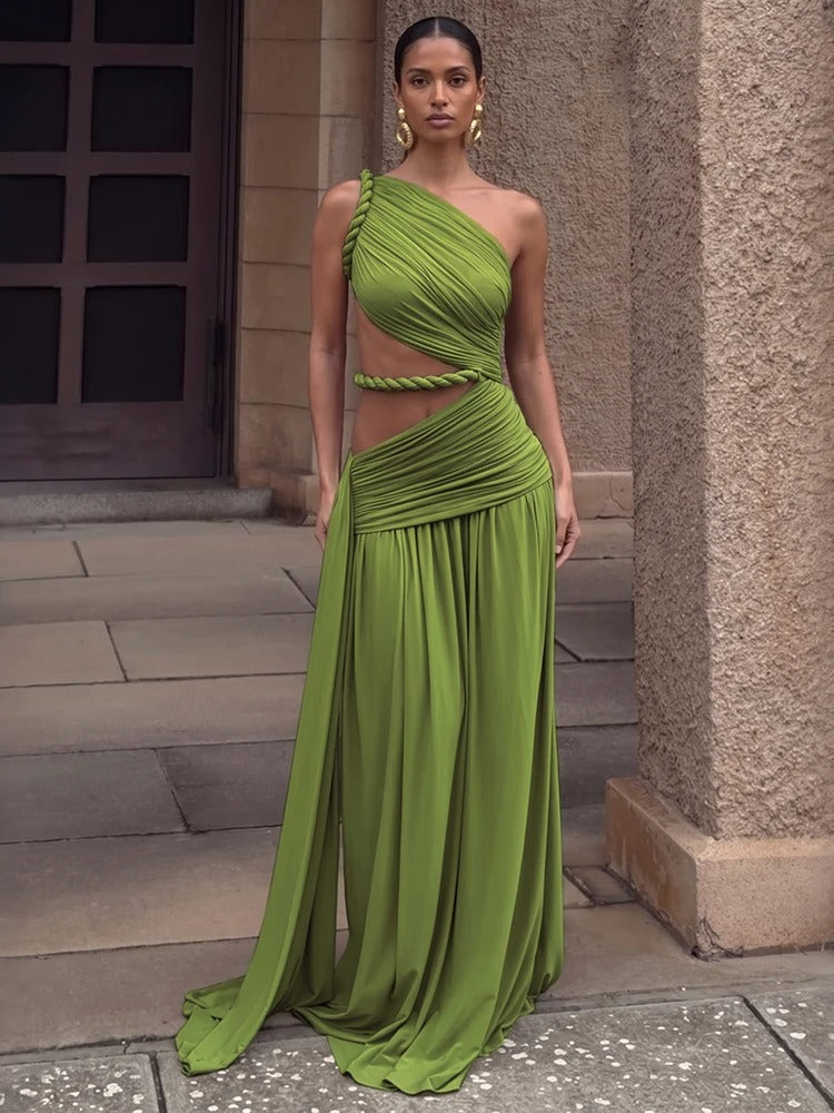 Dalia Maxi Dress Black With Detail Cadena Gold – Sienna Noosa