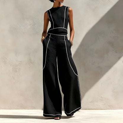 Inés Aitana Set Two-Piece With Trousers Flowing Asymmetric – Sienna Noosa