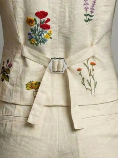 Jimena Waistcoat Floral With Solapas – Sienna Noosa