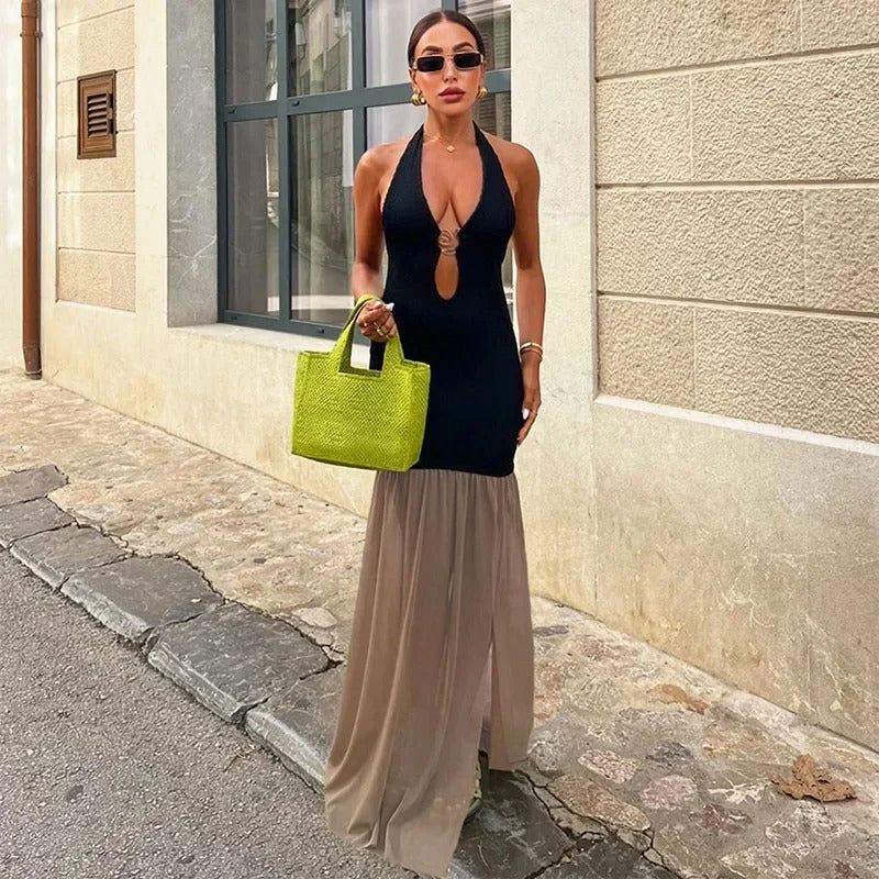 Nerea Estefania Maxi Dress Shoulders Off-shoulder With Aberturas – Sienna Noosa
