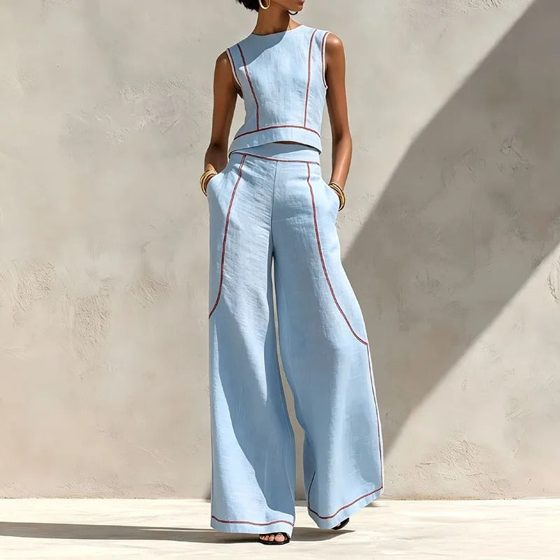 Inés Aitana Set Two-Piece With Trousers Flowing Asymmetric – Sienna Noosa