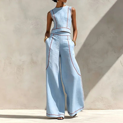 Inés Aitana Set Two-Piece With Trousers Flowing Asymmetric – Sienna Noosa