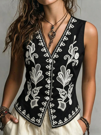 Alba Chaleco De Algodón Bordado – Sienna Noosa