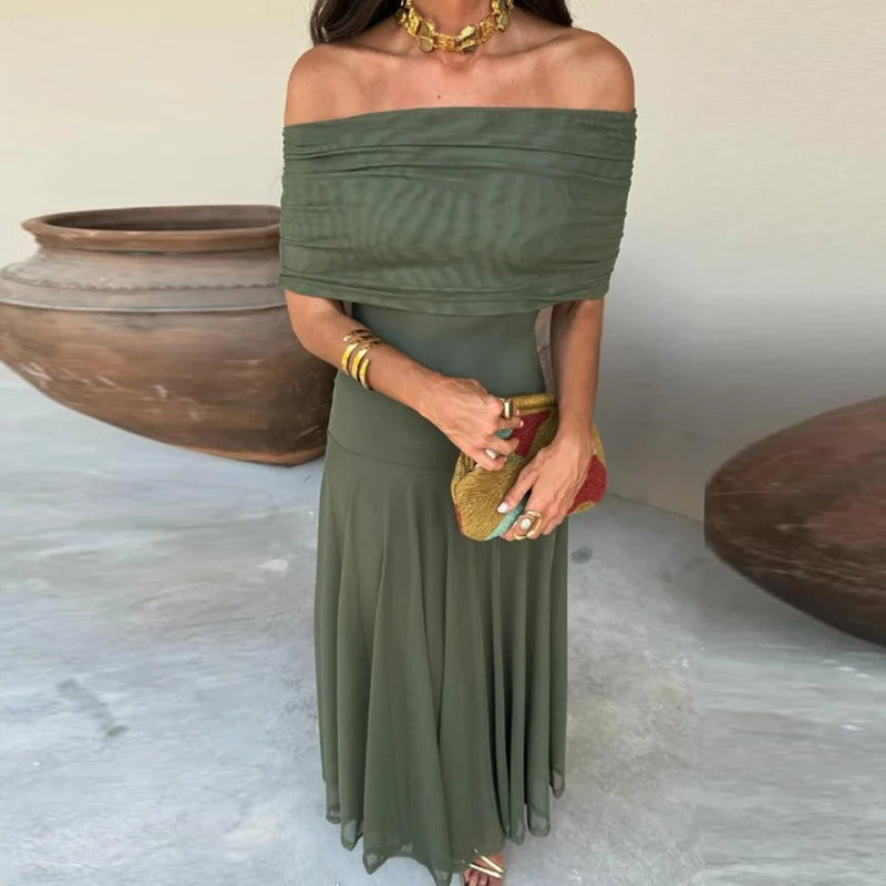 Estefanía Rocio Maxi Dress Shoulders Off-shoulder With Aberturas – Sienna Noosa