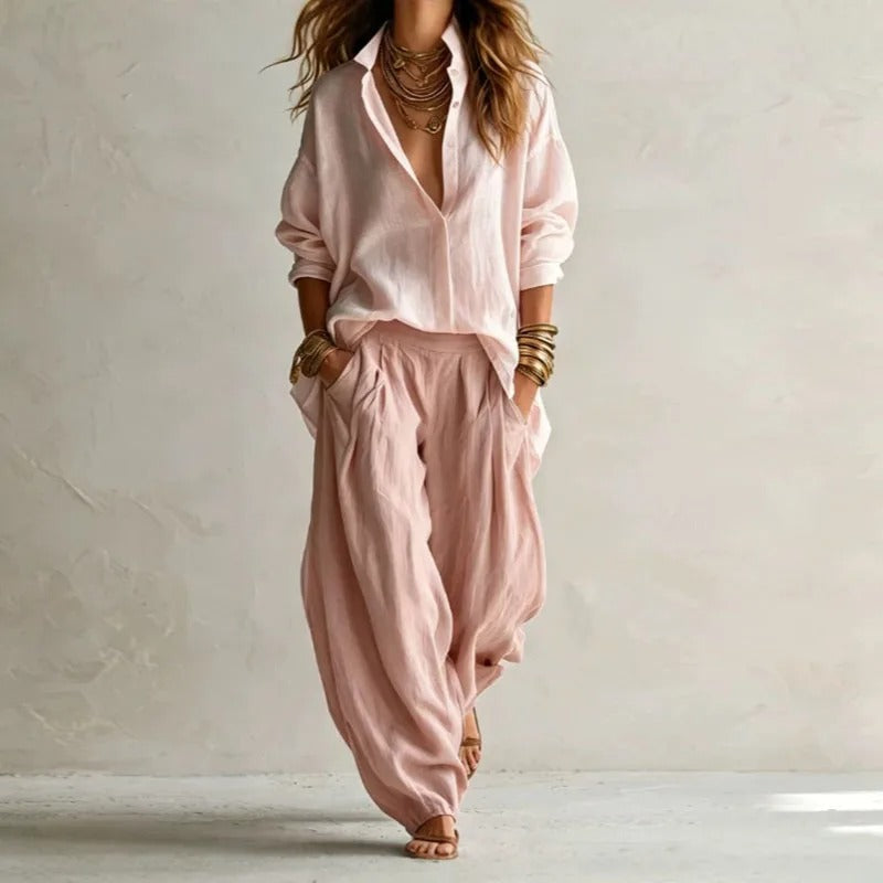 Clemencia Elena Jumpsuit Elegant With Waist Ajustable And Trousers Wide – Sienna Noosa
