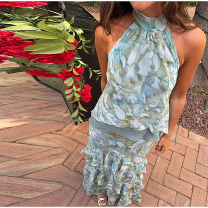 Elora Aitana Maxi Dress Halter With Ruffles – Sienna Noosa