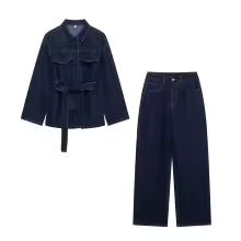Clara Blouse Denim Asymmetric With Sleeves Sheer – Sienna Noosa