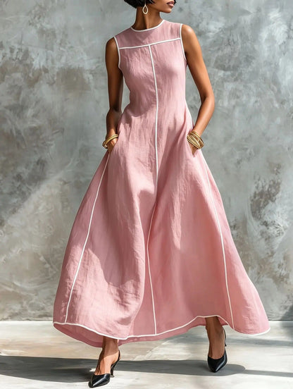 Carlota Maxi Dress Black With Ribetes In Contrast – Sienna Noosa