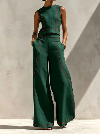 Inés Aitana Set Two-Piece With Trousers Flowing Asymmetric – Sienna Noosa