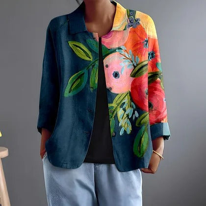 Delphine | Painterly Poppy Print Shirt – Sienna Noosa