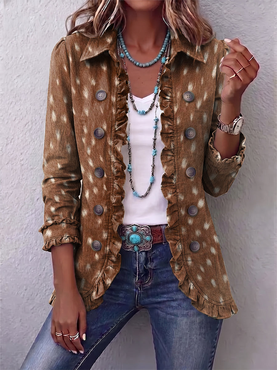 Nicolasa Jacket Print Animal With Ruffles – Sienna Noosa