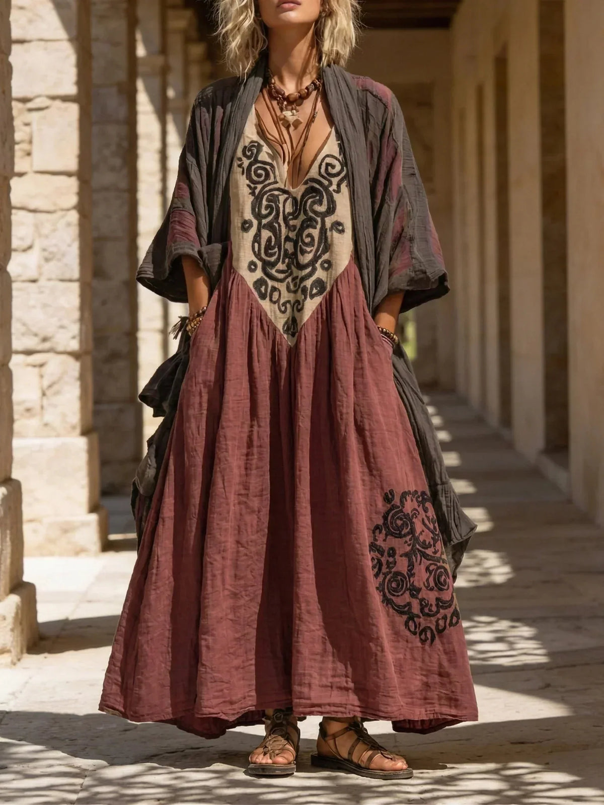Amarilis Kajsa Set I Linneblandning – Sienna Noosa
