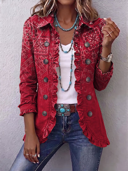 Clotilde Jacket Paisley Ombre With Ruffles – Sienna Noosa