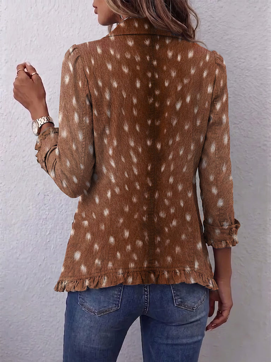Nicolasa Jacket Print Animal With Ruffles – Sienna Noosa