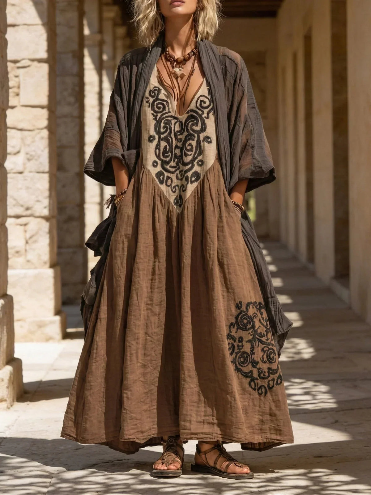 Amarilis Kajsa Set I Linneblandning – Sienna Noosa