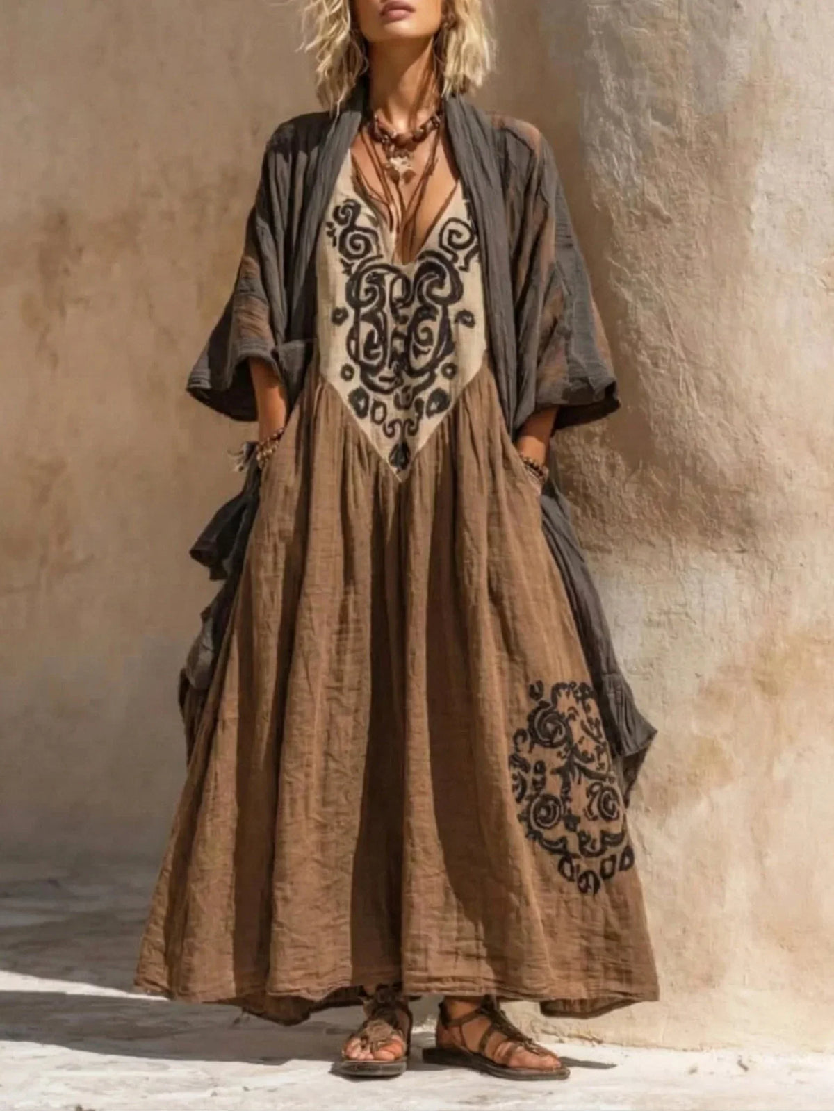 Amarilis Kajsa Set I Linneblandning – Sienna Noosa