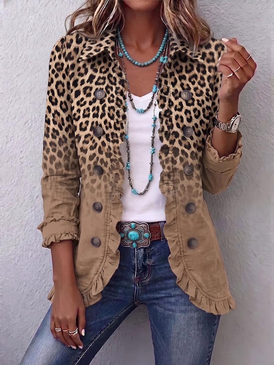 Ángeles Angeles Jacket Leopard Ombre With Ruffles – Sienna Noosa