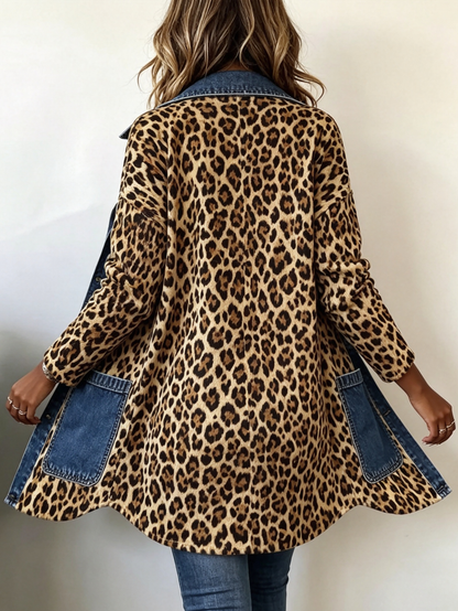 Lorena Jacket Long Leopard With Denim – Sienna Noosa