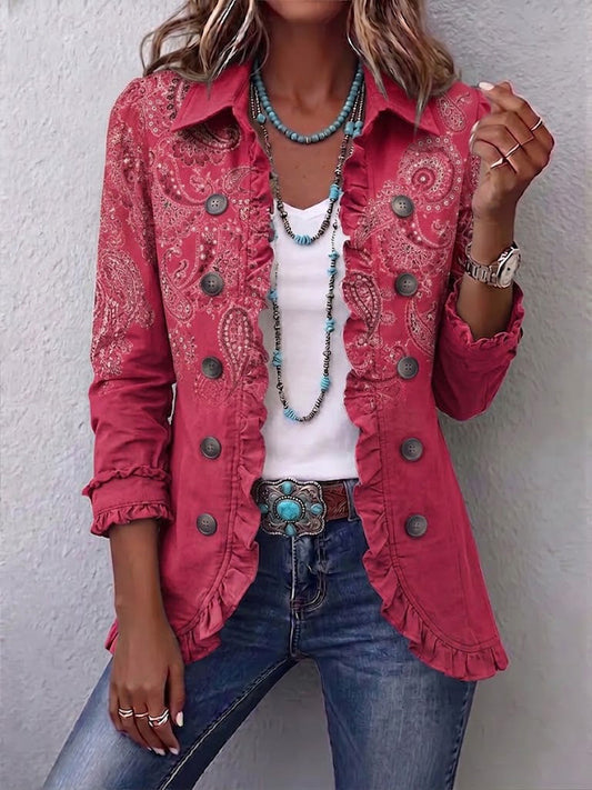 Adoración Adoracion Jacket Paisley Pink With Ruffles – Sienna Noosa