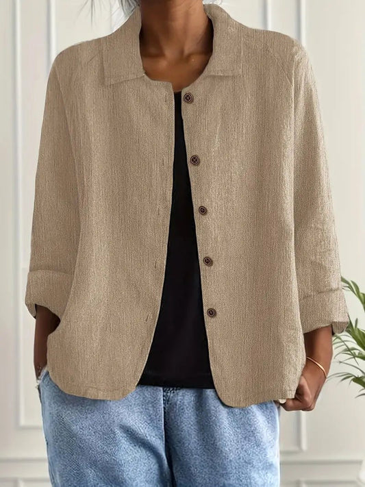 Adelheid | Boxy Crinkle-Weave Open Shirt – Sienna Noosa