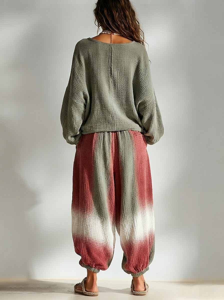 Leonor Bohemian Style Loose Casual Ombre Design Two-Piece Matching Set – Sienna Noosa