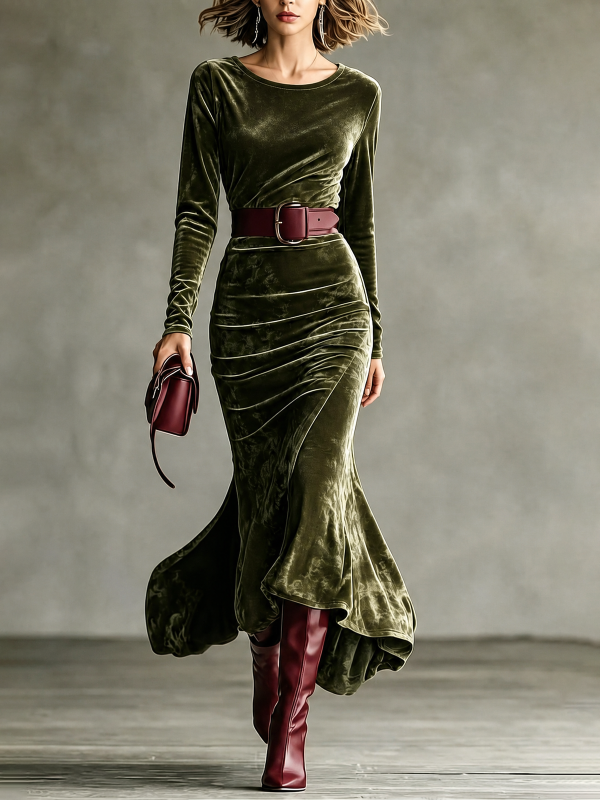 Susana Long Sleeve Velvet Mermaid Maxi Dress – Sienna Noosa