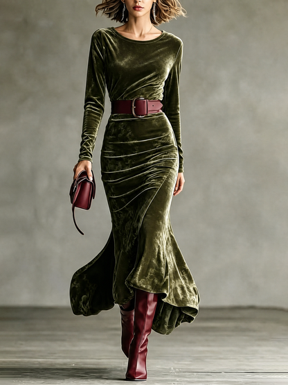 Susana Long Sleeve Velvet Mermaid Maxi Dress – Sienna Noosa