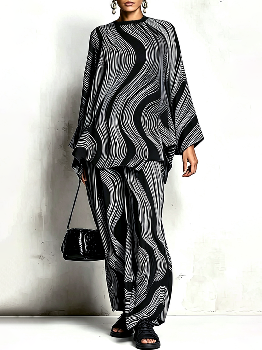 Oversized Batwing Sleeve Top and Wide Leg Pants Set – Sienna Noosa